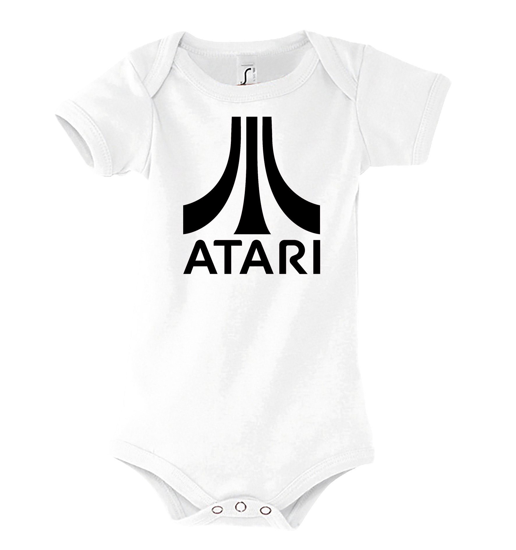 Youth Designz Kurzarmbody Baby Body Kurzarm Strampler Atari in tollem Design, mit Frontprint Weiß