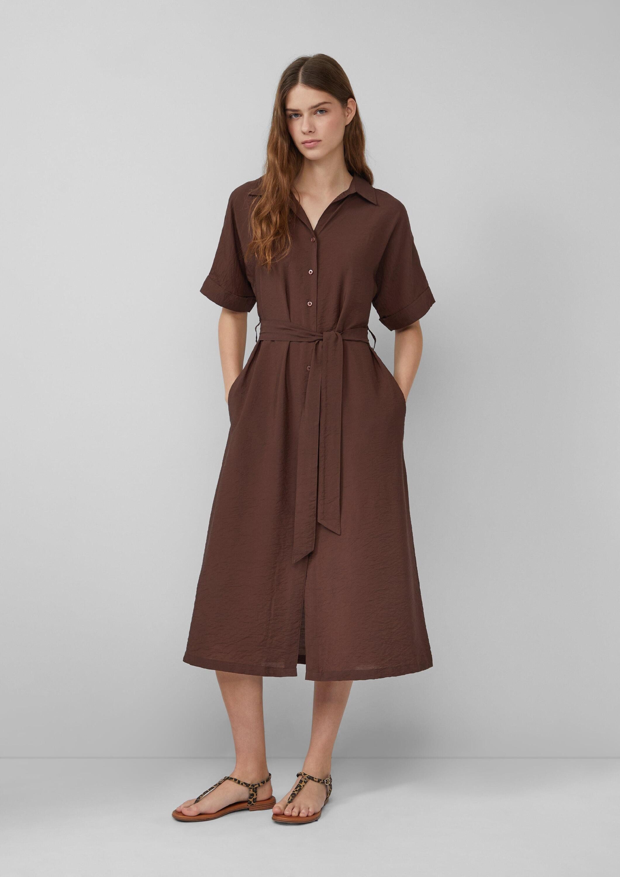 s.Oliver Midikleid Kleid Hemdblusenkleid aus Viskosemix mit Eingrifftaschen günstig online kaufen