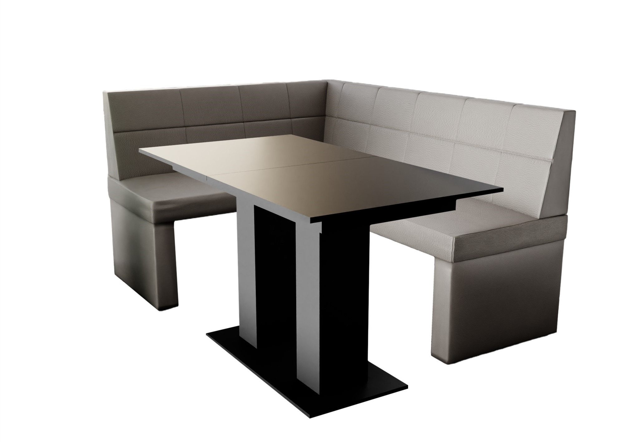 Fun Möbel Eckbankgruppe Eckbankgruppe „BLAKE“ Размер 168x128cm mit Tisch Schwarz, ausziehbarer Tisch