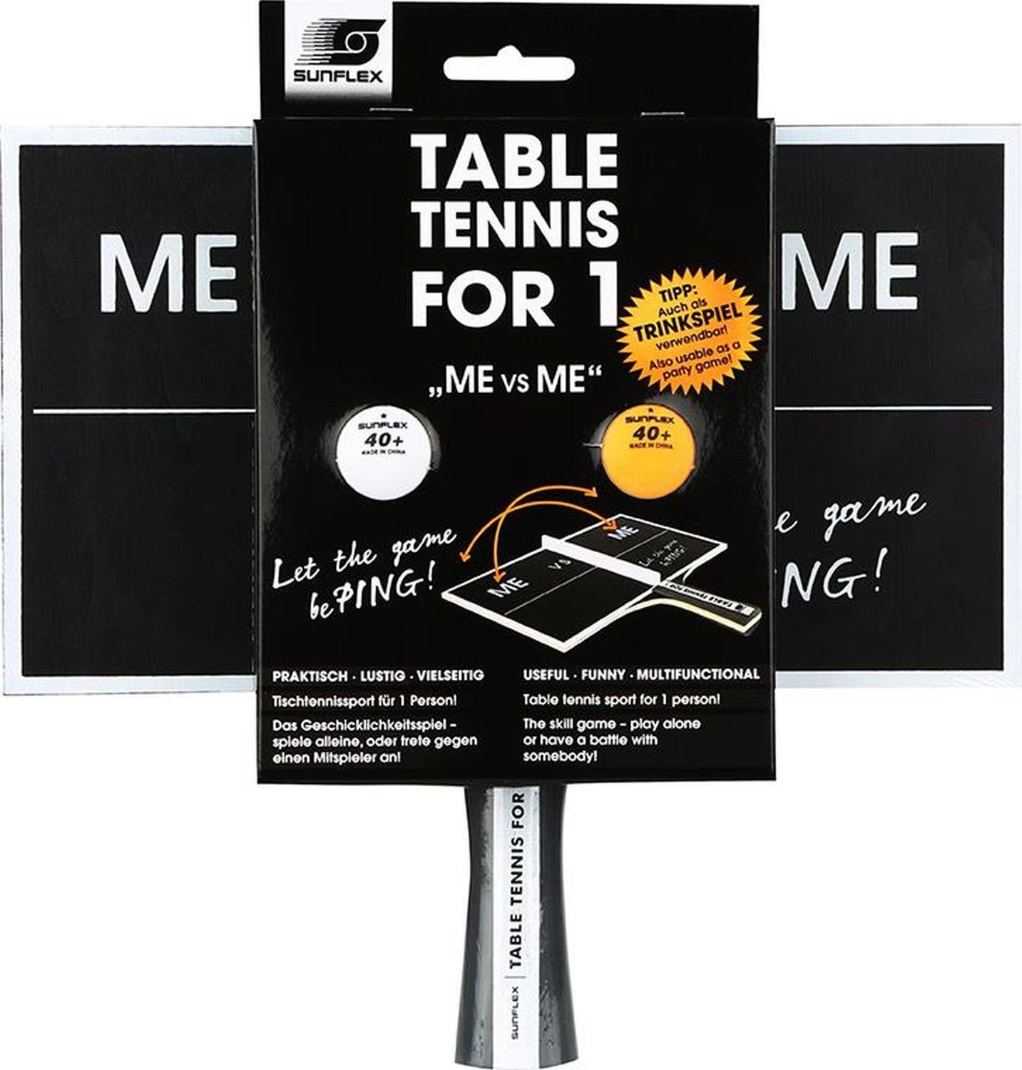 Sunflex Tischtennisschläger TABLE TENNIS FOR 1, Tischtennis Schläger Set Tischtennisset Table Tennis Bat Racket