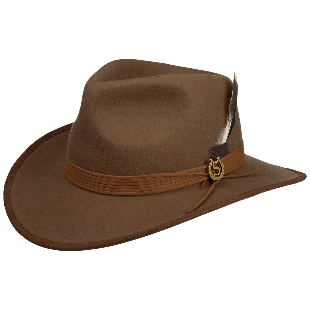 Stetson Cowboyhut (1-St) Wollfilzhut mit Lederband braun