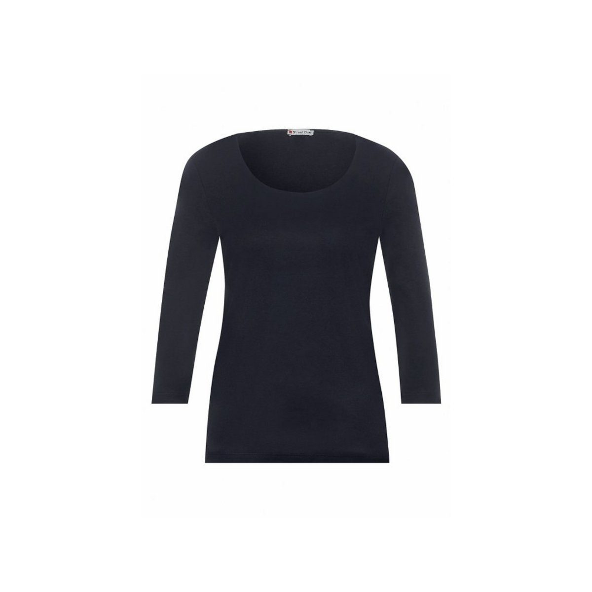 STREET ONE Rundhalsshirt schwarz (1-tlg) deep blue