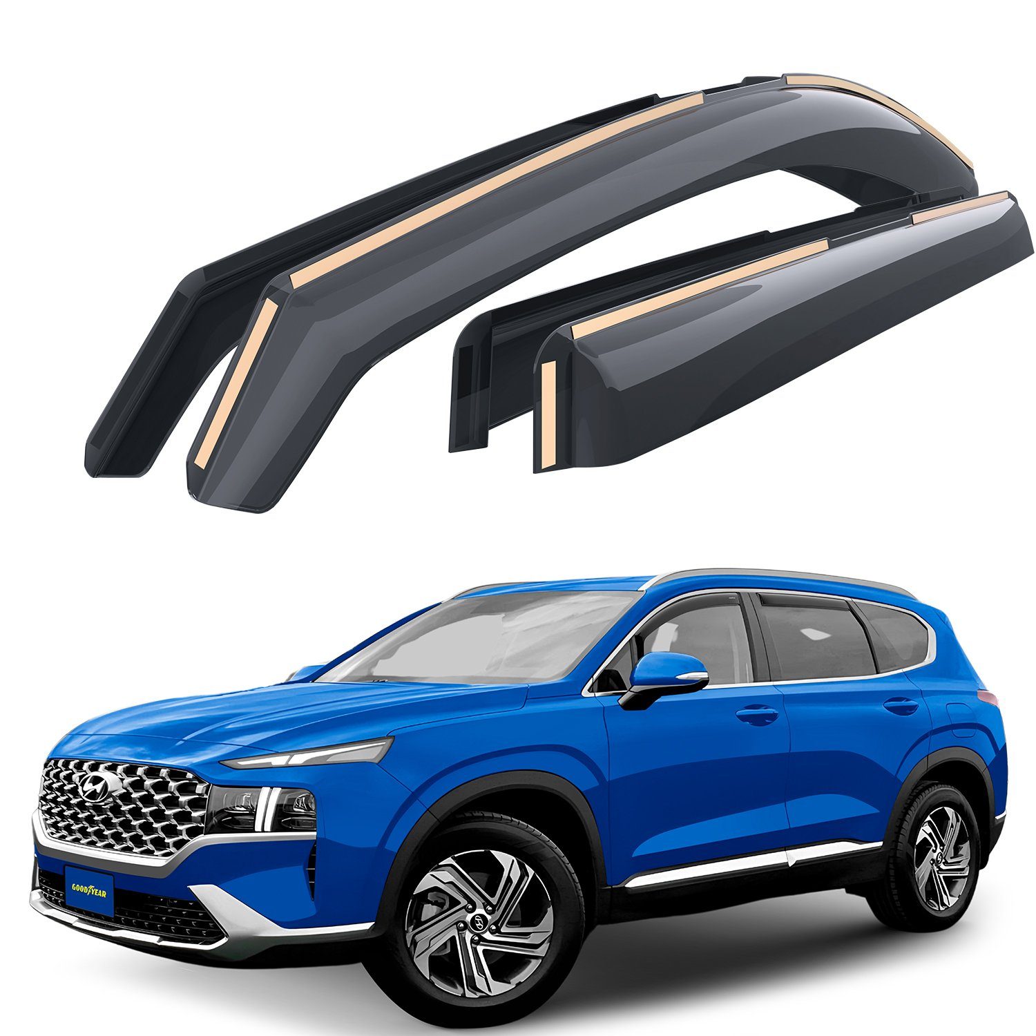 Hyundai für Windabweiser St) (4 mit Goodyear SUV Fe 2019-2023 Goodyear Santa Auto-Fußmatte
