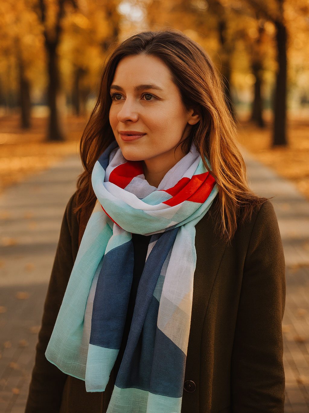 Faera Modeschal, Damen Schal gemustert weich und leicht Damenschal