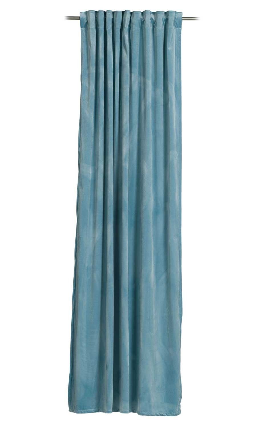 Gözze Vorhang MAGNUM, 135 x 245 cm, Aquafarben, Samtoptik, verdeckte Schlaufen, halbtransparent, Polyester