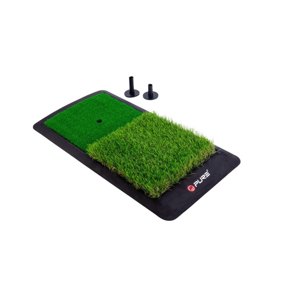 Pure 2 Improve Golf-Abschlagmatte Golf-Schlagmatte Dual Turf (mit 2 Tees) grün 60x31cm