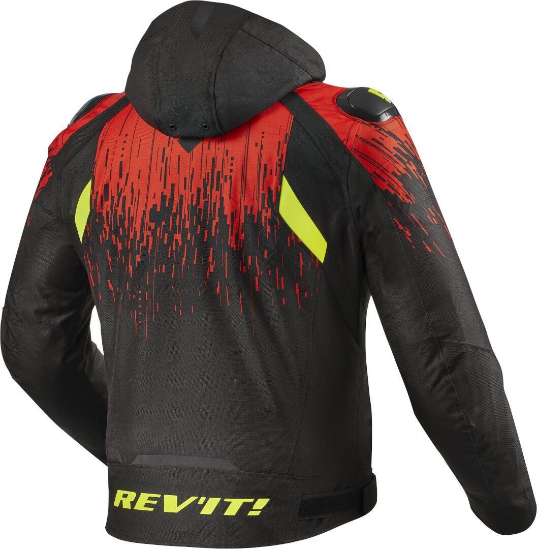 Motorradjacke Revit H2O Motorrad Quantum Black/Red Textiljacke 2