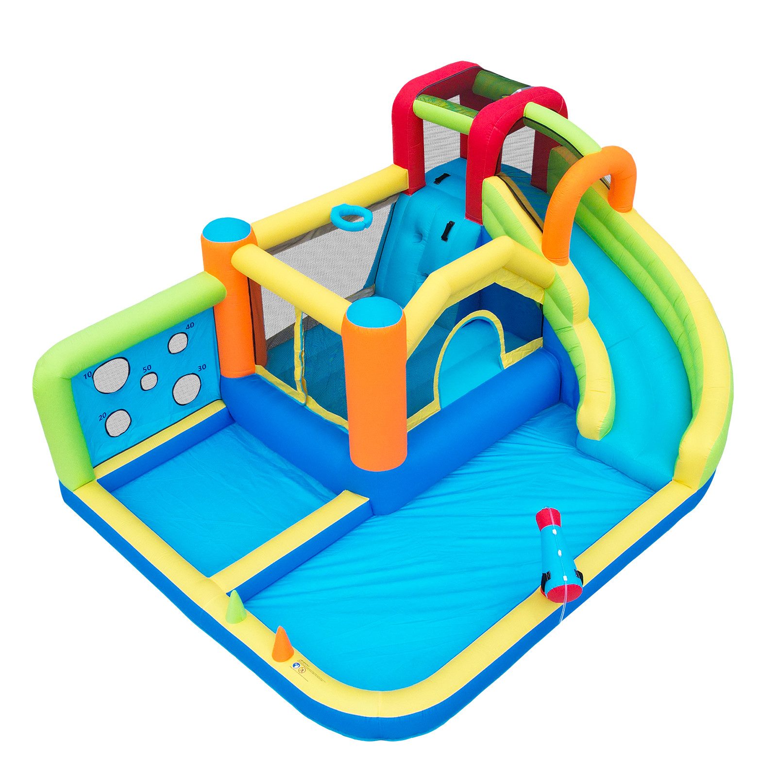 Fine Life Pro Klettergerüst Multifunktionale aufblasbare Hüpf- & Wasserbur
