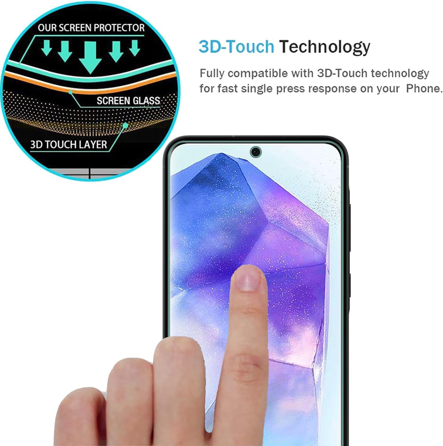 MSM Displayschutzglas 2X Schutzglas für Samsung Galaxy A55 / A35 5G Panzerfolie Full 9H – Bild 4 von 5