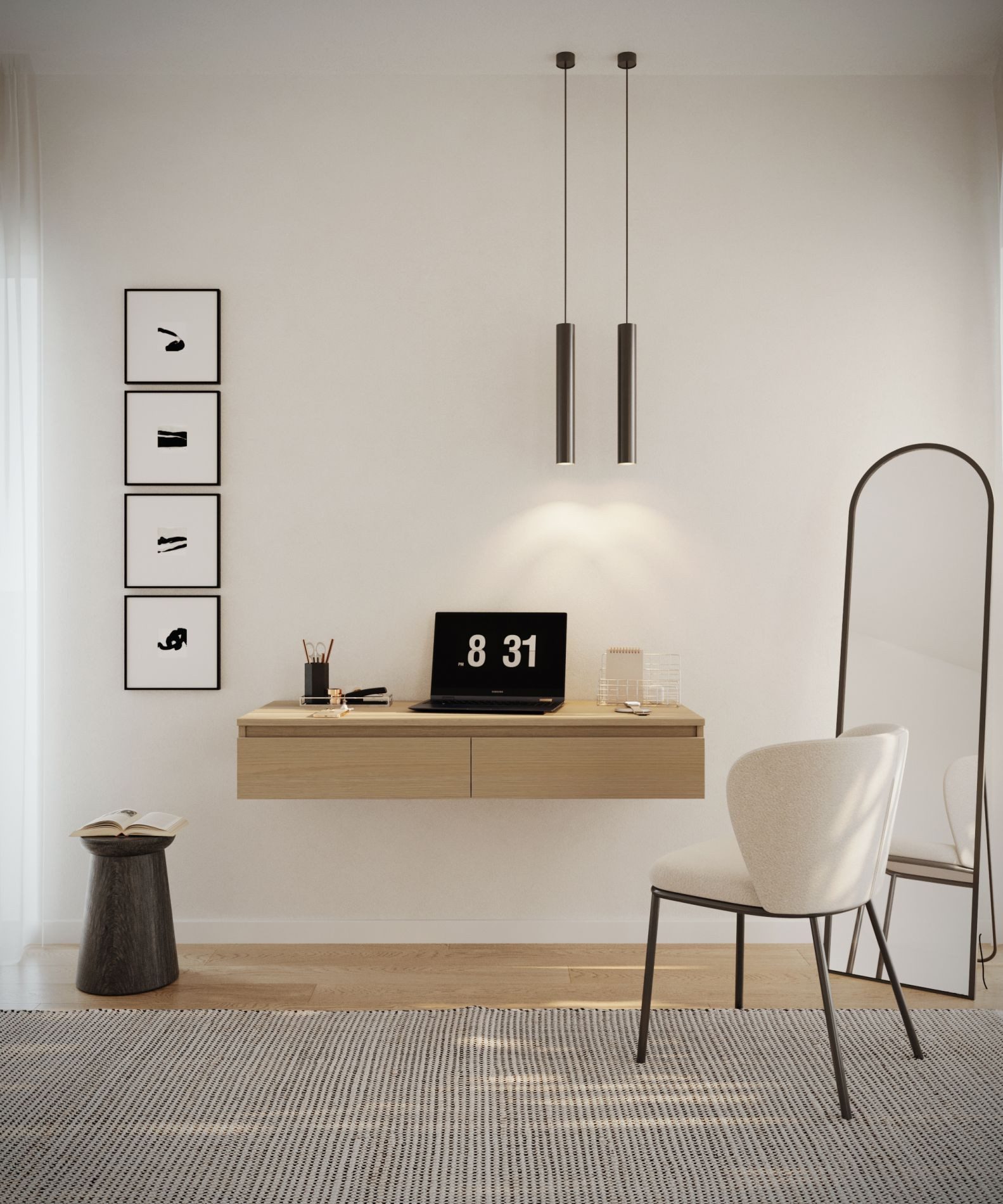 Selsey Schminktisch BEMMI, Hängeschreibtisch Schminktisch mit 2 Schubladen günstig online kaufen