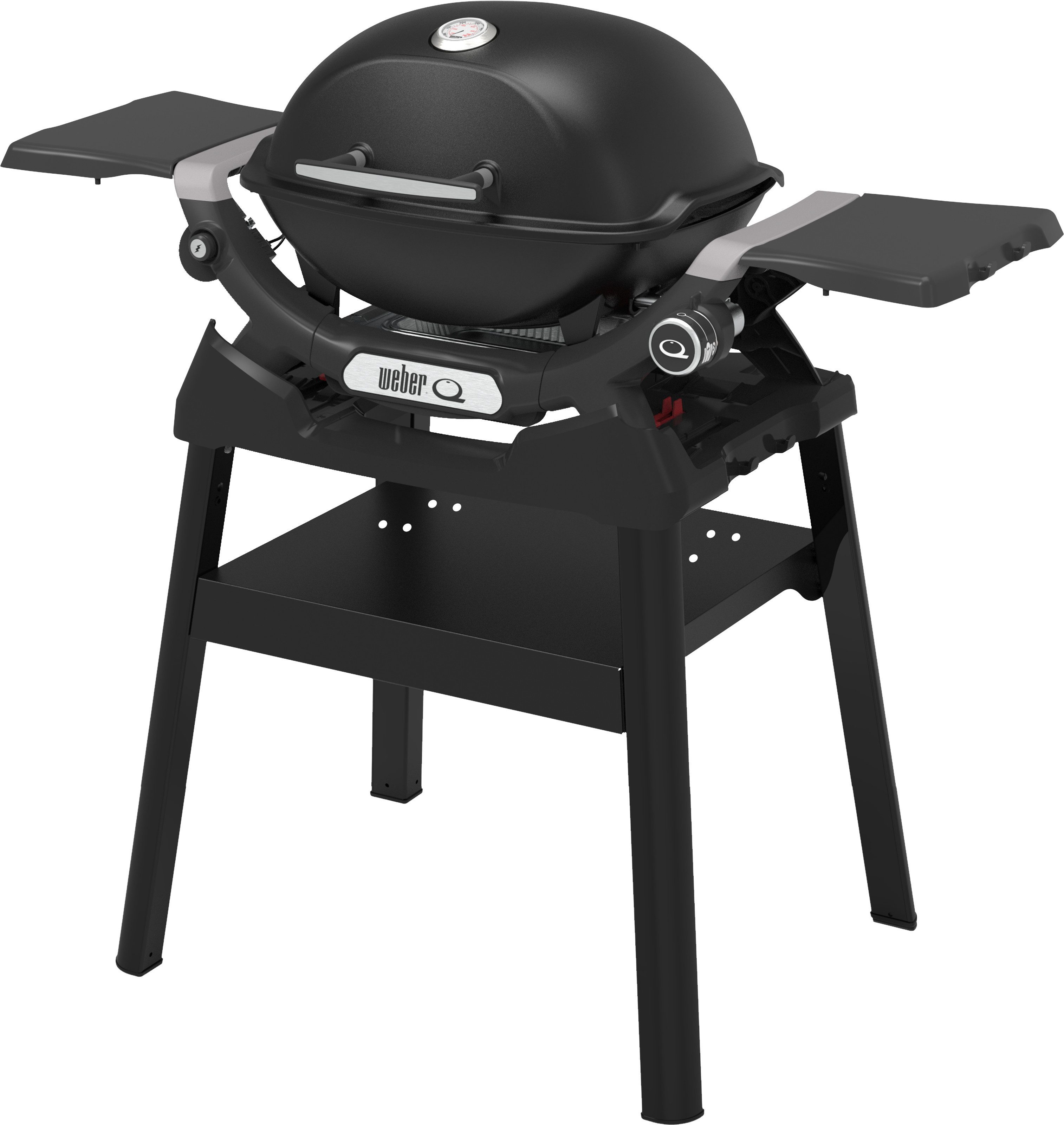 Weber Gasgrill Q1200N, Mit Deckelthermometer, abnehmbaren Seitentischen und Untergestell