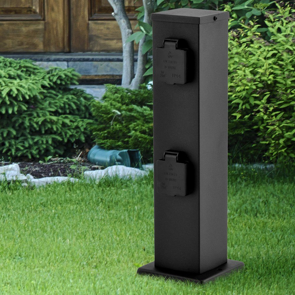 Steckdose, Steckdosensäule Outdoor 4 Fach Gartensteckdose für
