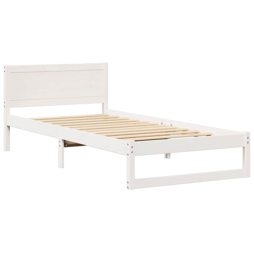 vidaXL Bett Bettgestell mit Kopfteil Weiß günstig online kaufen