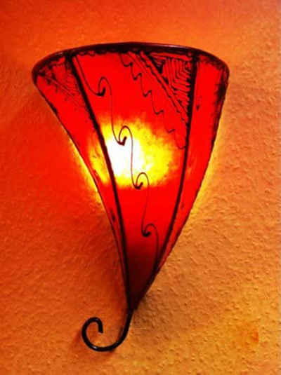 Marrakesch Orient & Mediterran Interior Wandleuchte Orient Wandlampe Farhad E14, Marokkanische Leder Vintage Wandlampe Leuchte, Orient Lampen für innen als Wanddeko im Wohnzimmer Flur oder aussen im Balkon oder Terrasse