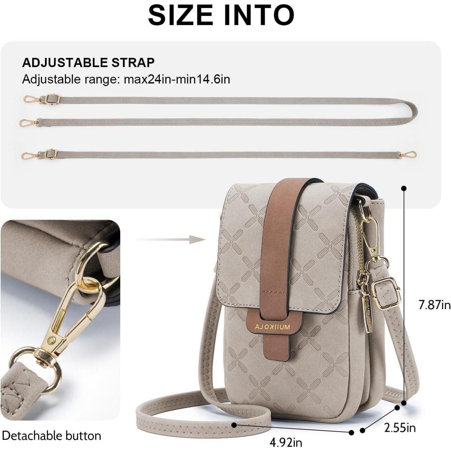 LuxusKollektion Handytasche Handytasche Umhängetasche RFID Damen Kunstleder große Kapazität – Bild 5 von 5