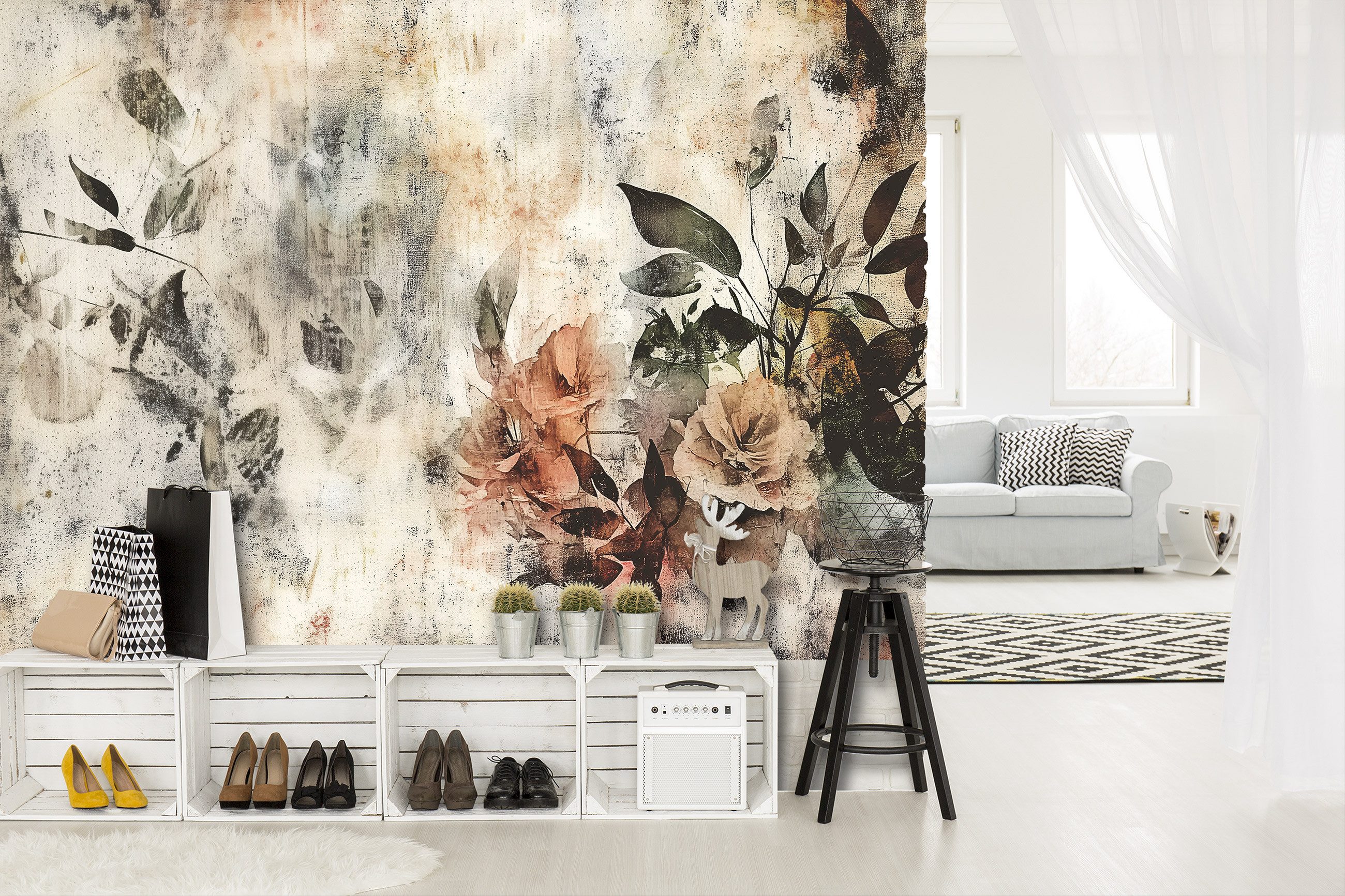 Wallarena Fototapete Blumen Abstrakt Vlies Tapete günstig online kaufen