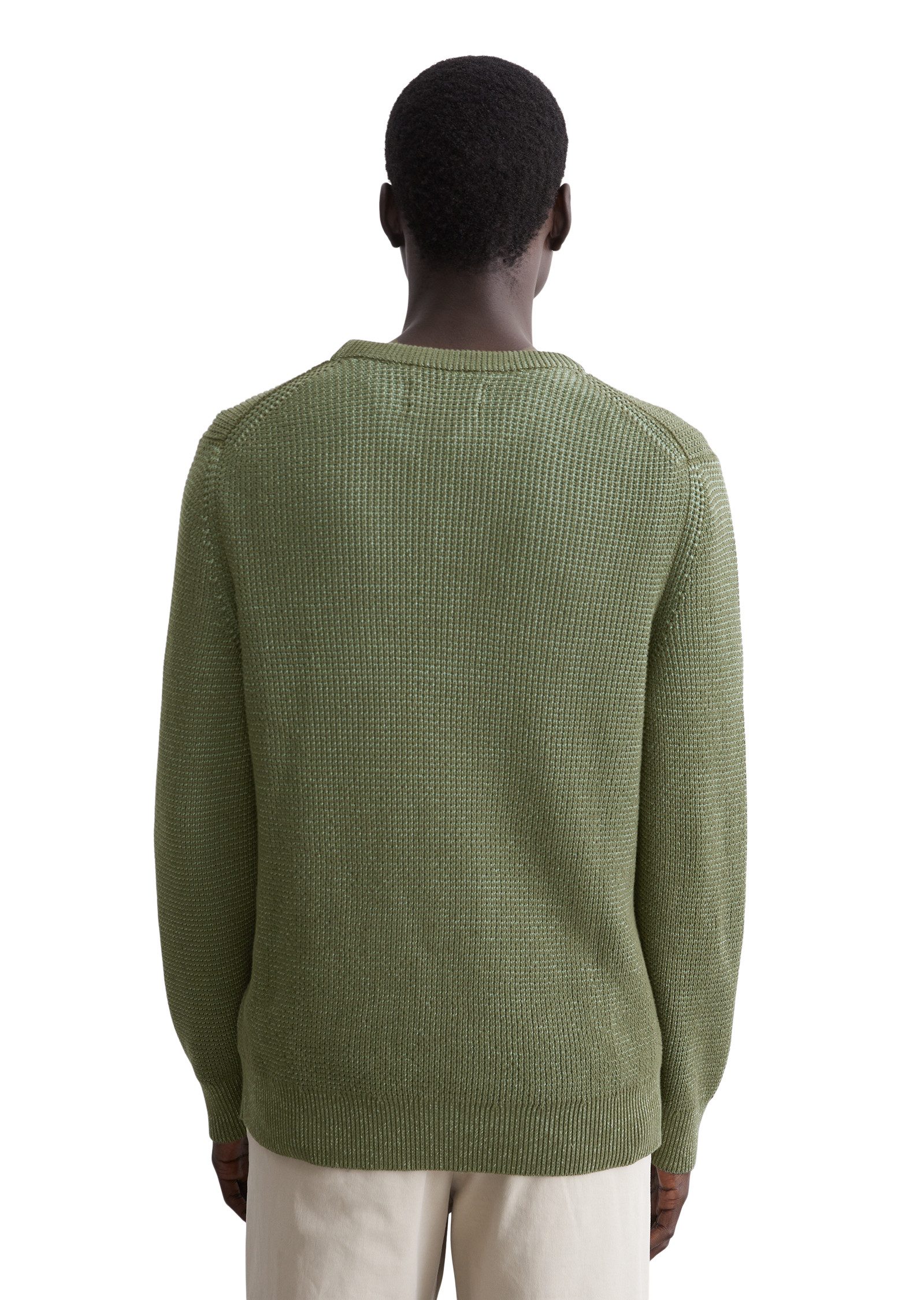 Marc O'Polo Rundhalspullover Zweifarbiger Bi-Colour-Strick günstig online kaufen