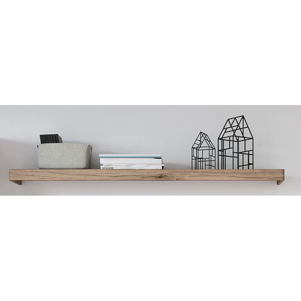 Lomadox Wandregal SANFORD-129, San Remo Eiche hell Nb., 1 Ablageboden, 150/6/25 cm