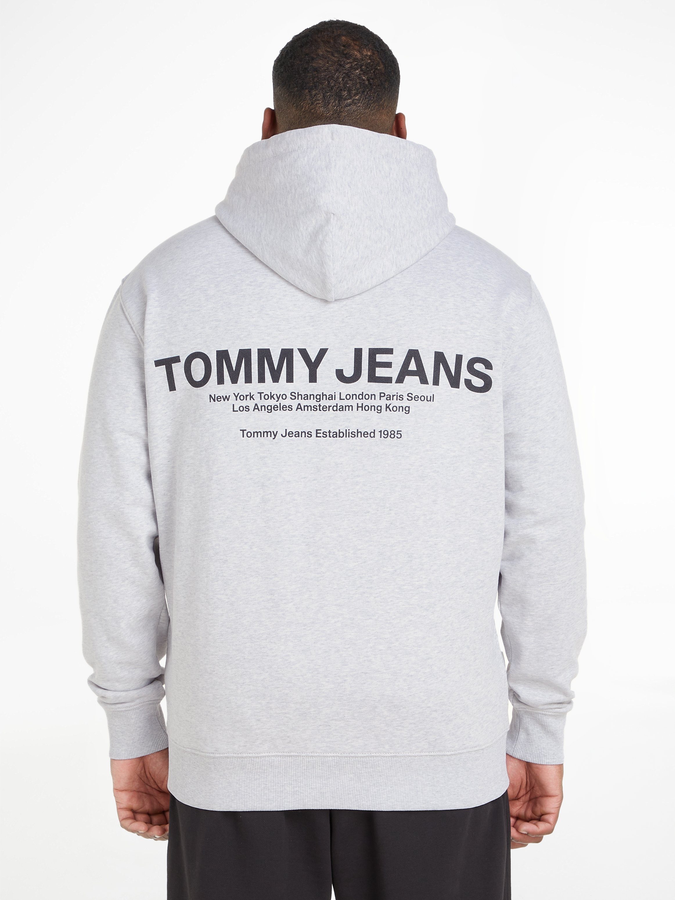 Tommy Jeans Plus Hoodie TJM GRAPHIC ENTRY REG Silver Htr PLUS HOOD Grey