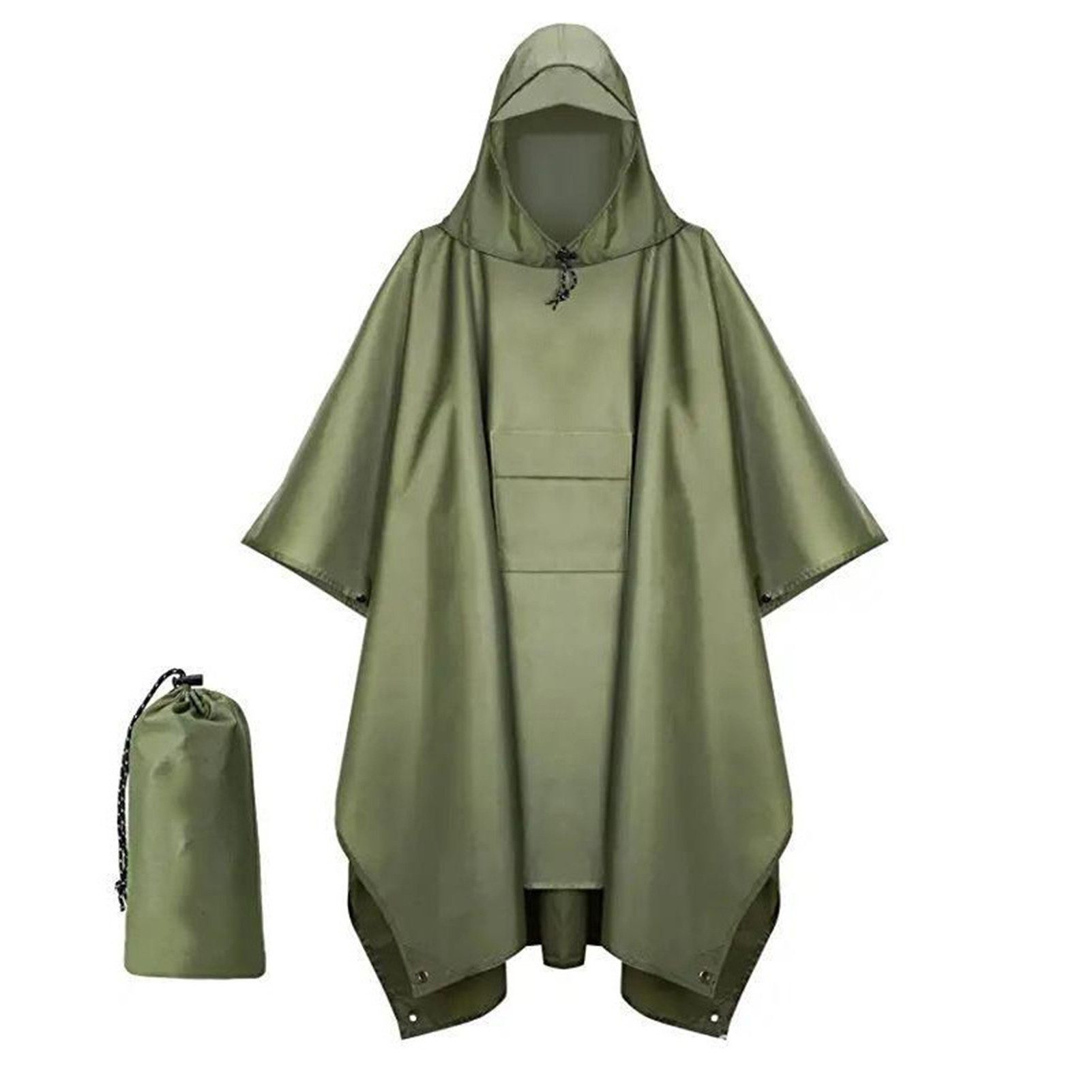 NATICY Regenjacke Regenponcho Herren Damen Wasserdicht,3 in 1 Poncho (set, 1) Kapuze Kapuze