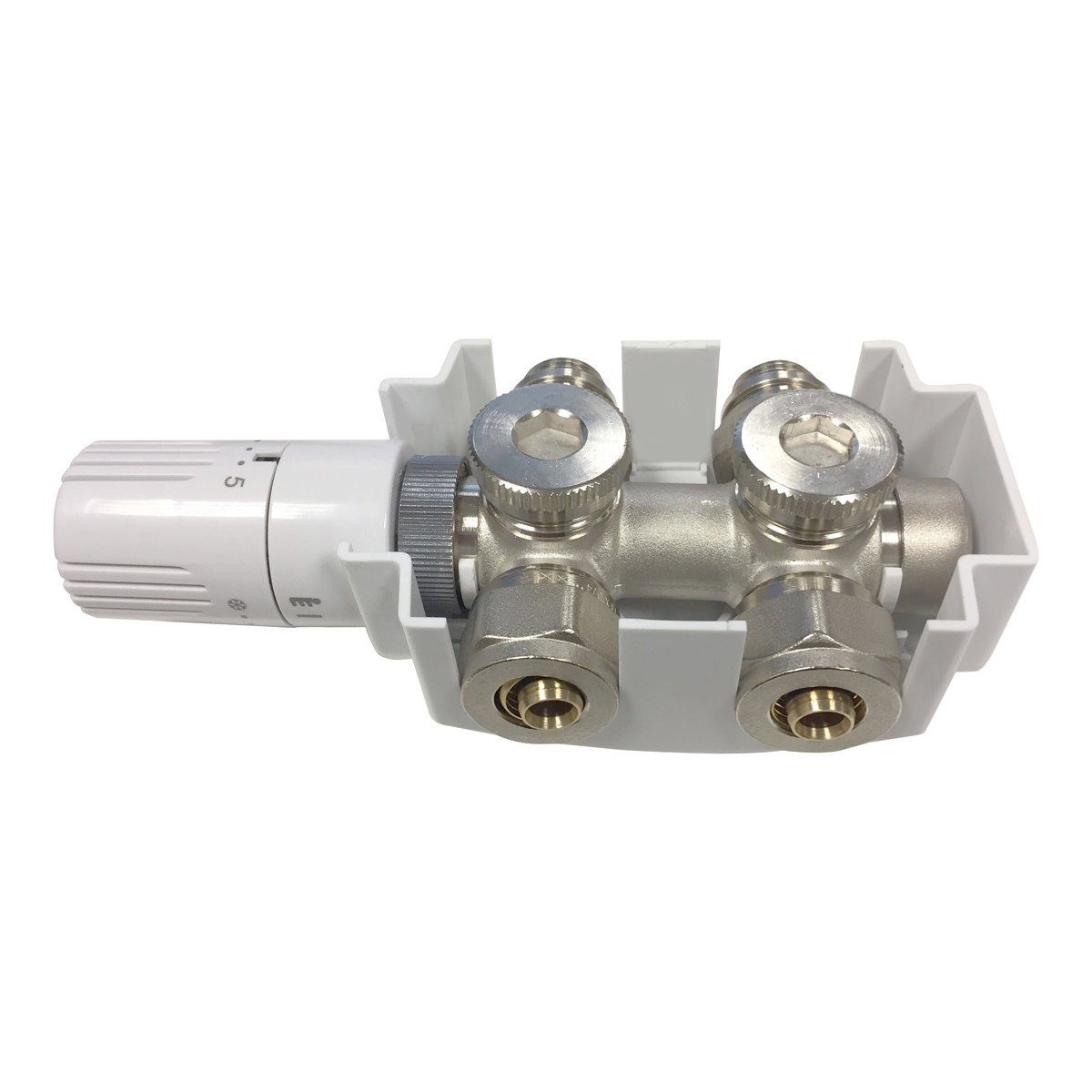 Belrad Heizkörper BLR255, Ventil-Armaturen Set Multiblock Universal Eck-/Durchgangsform +