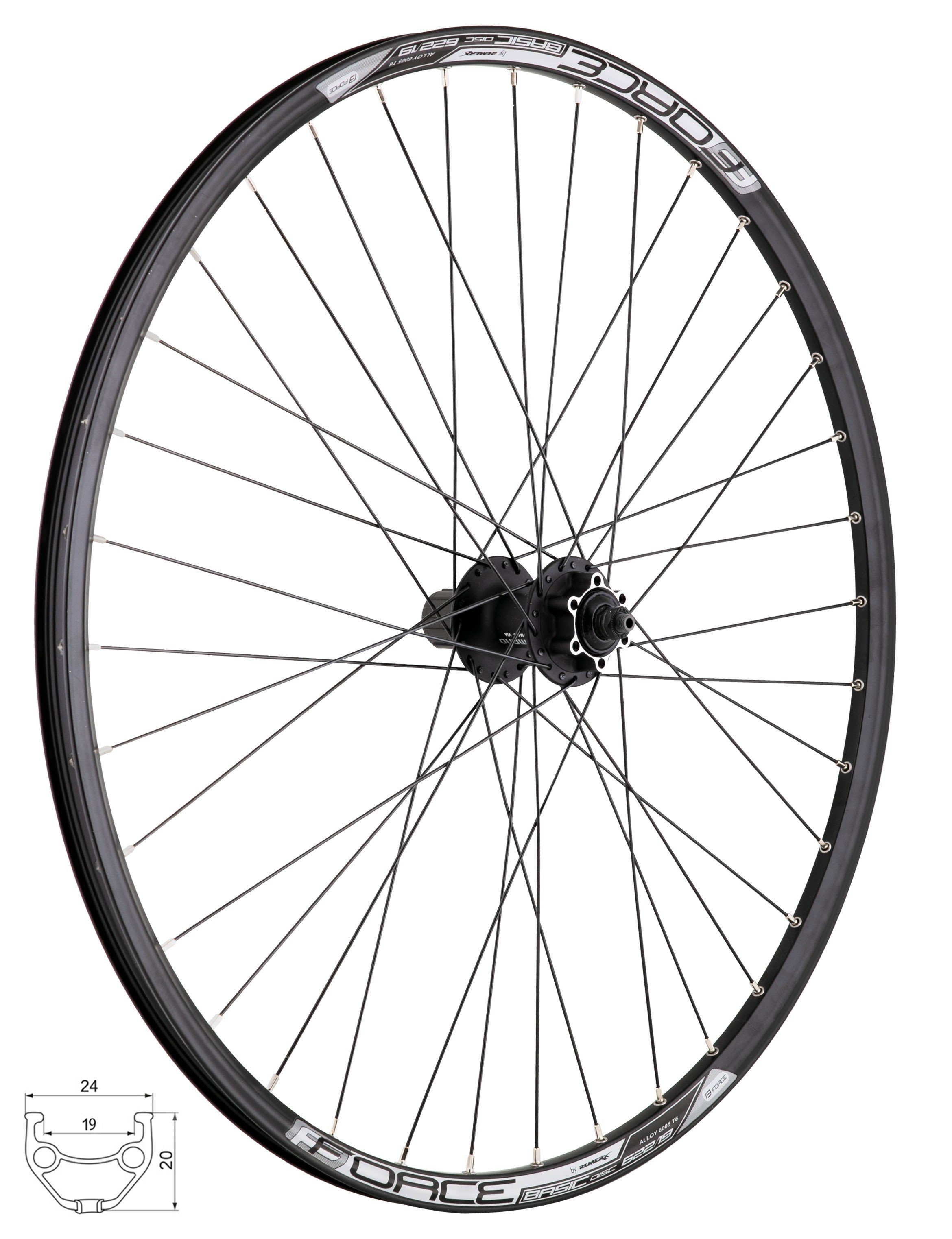 FORCE Fahrrad-Laufrad Hinterrad 28/29" FORCE BASIC DISC 622x19 FHM475-6b 36sh