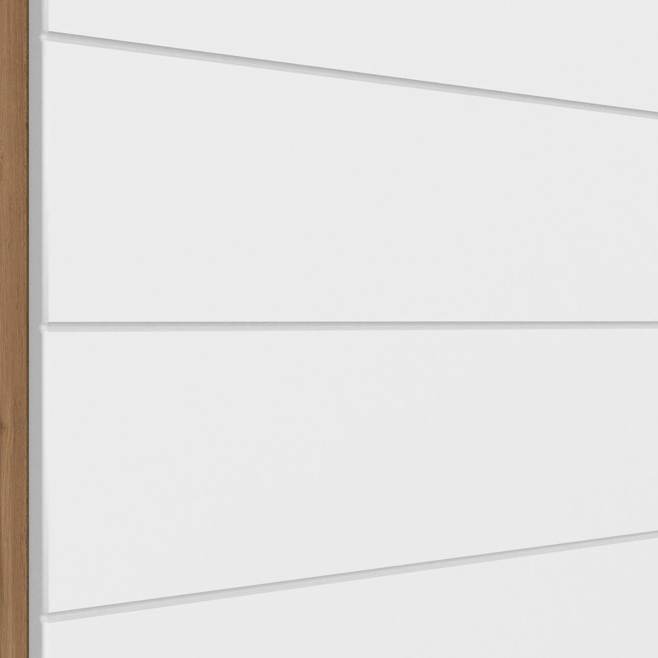 MDF-Fronten HELD Lisene wotaneiche Luhe MÖBEL | 180 cm breit, Unterschrank waagerechter Stauraum, mit Matt/wotaneiche für viel weiß