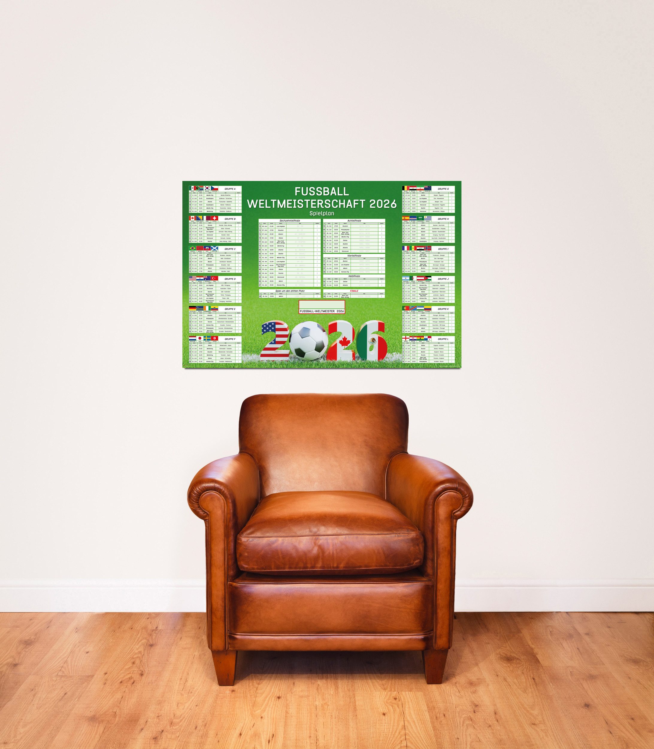 Poster Fussball WM 2026 Planer - 61x91,5 cm