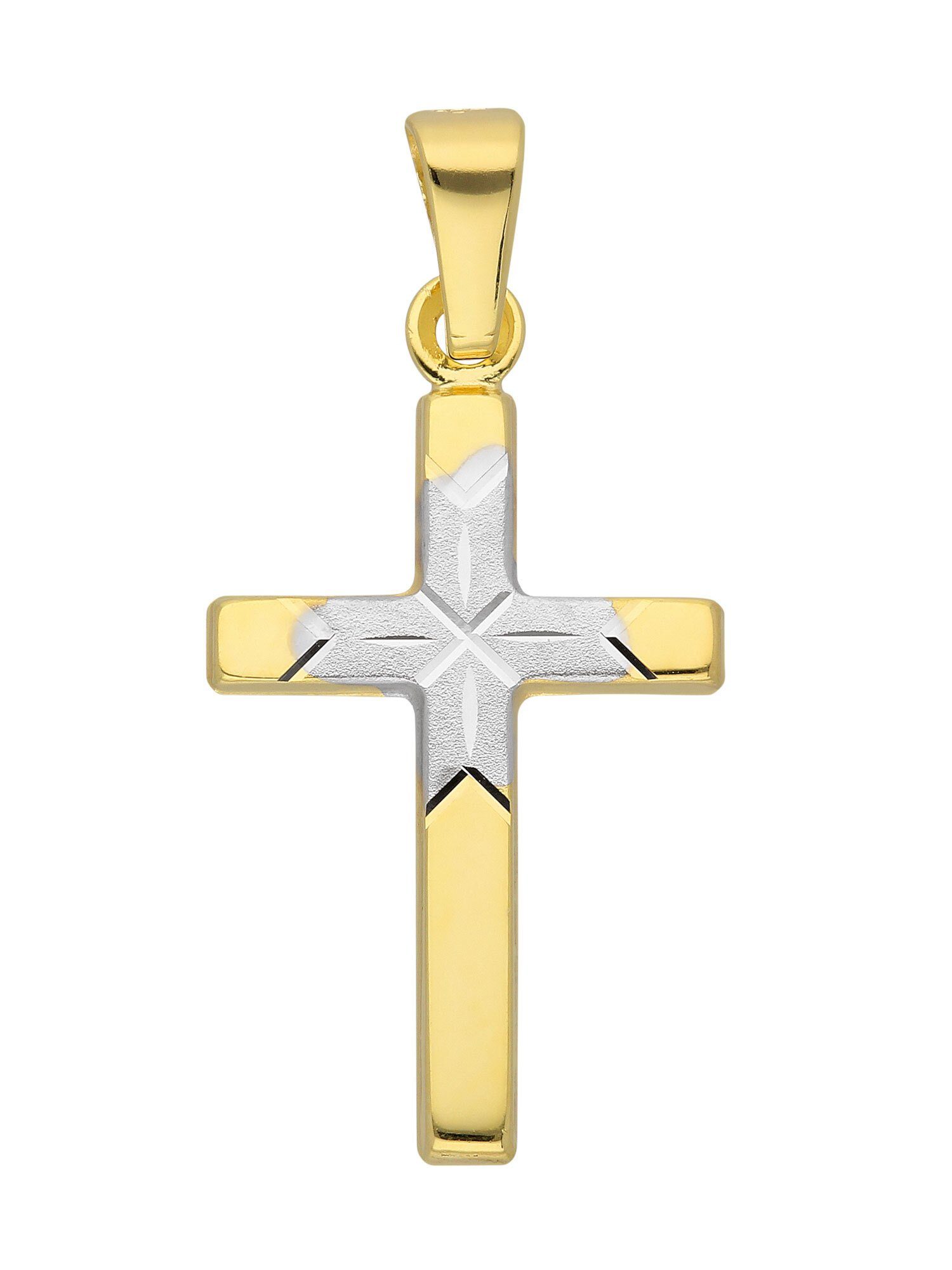 Adelia´s Kettenanhänger 333 Gold Kreuz Anhänger, Goldschmuck für Damen & Herren