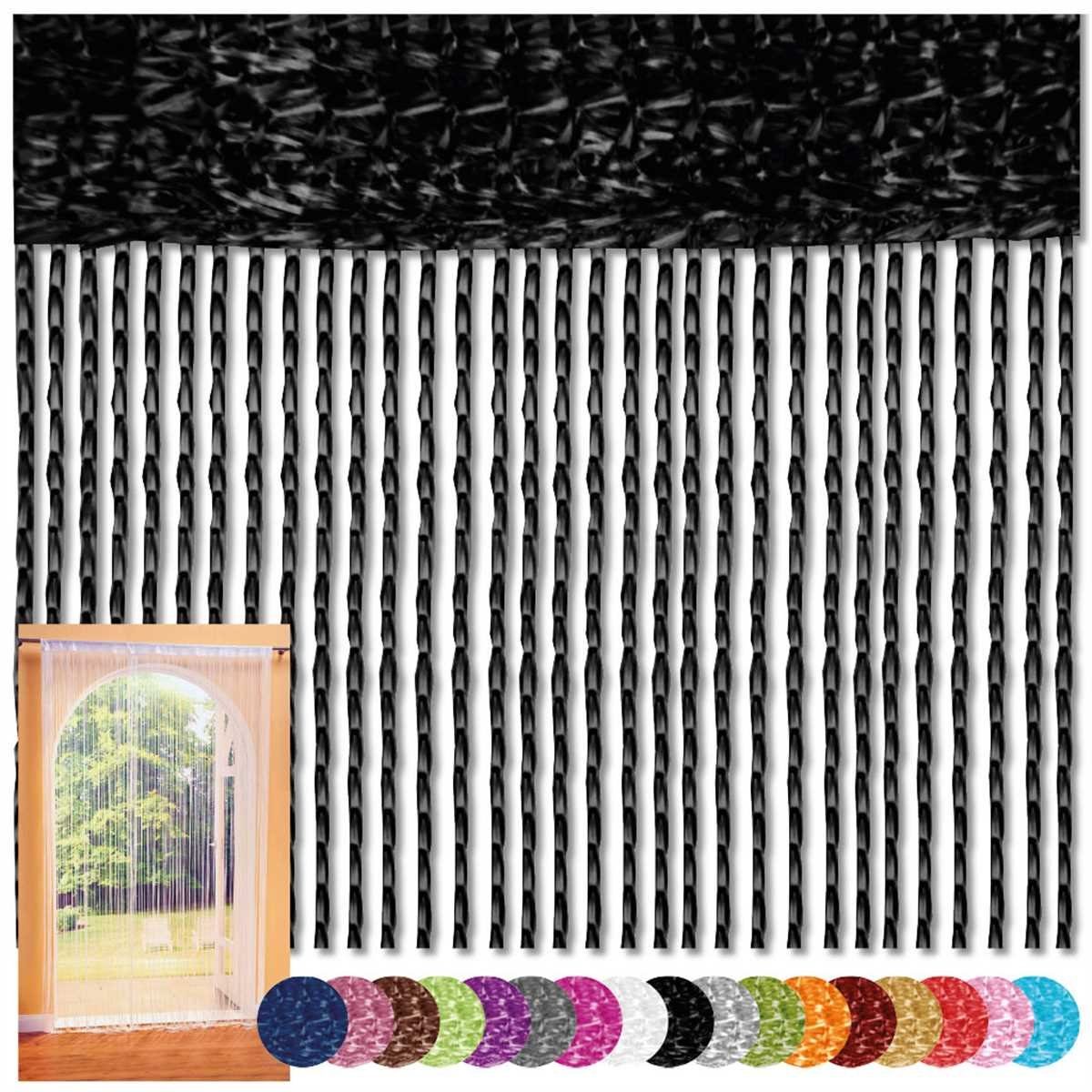 Bestlivings Fadenvorhang (1 St), Stangendurchzug, halbtransparent, Fadengardine mit Stangendurchzug 90x240cm (BxL), Insektenschutz