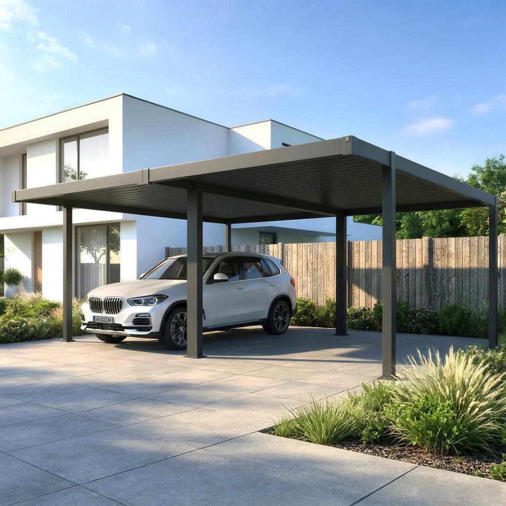 Mirador Doppelcarport 111S Carport, BxT: 600x500 cm, 236 cm Einfahrtshöhe, (Packung, 1-tlg), UV Schutz, hohe Wind und Schneelast, Aluminium & Stahl, Anthrazit