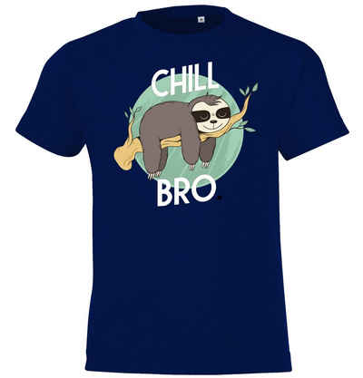 Youth Designz T-Shirt Chill Bro Faultier Kinder T-Shirt mit trendigem Frontprint