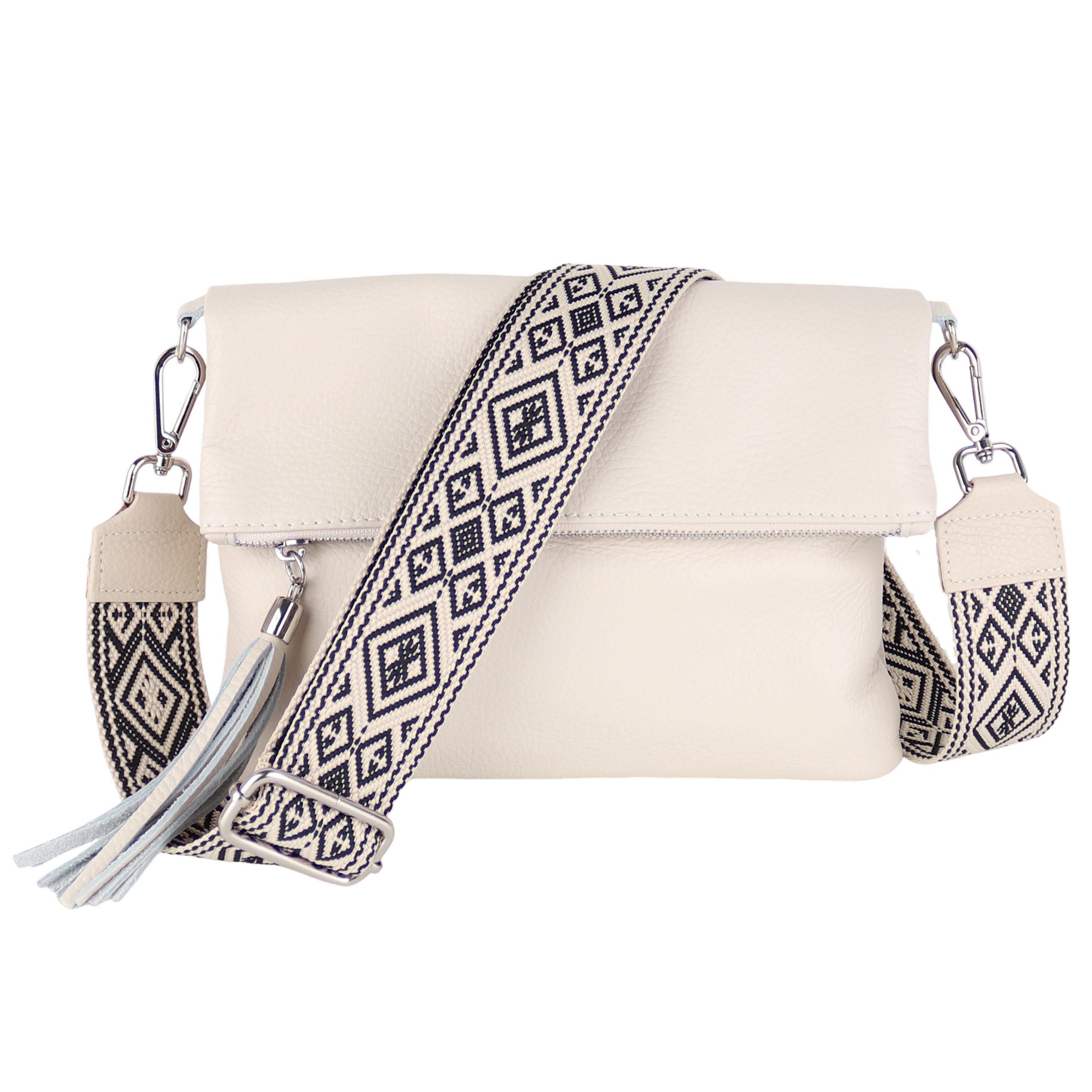 Umhängetasche Damen, Crossbody Bag, Echtleder Made in Italy