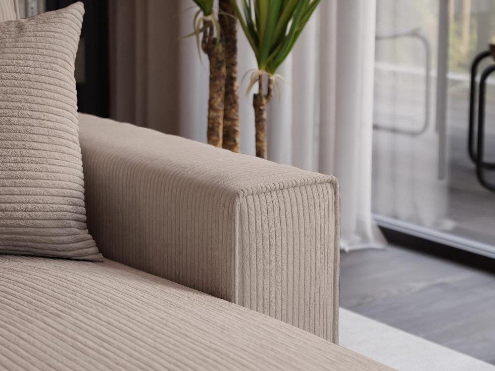 Beautysofa Ecksofa mit Schlaffunktion und Bettkasten PARYS L, Polstersofa aus Cordstoff, POSO-Cordstoff, Ottomane auf der linken oder rechten Seite – Bild 5 von 5