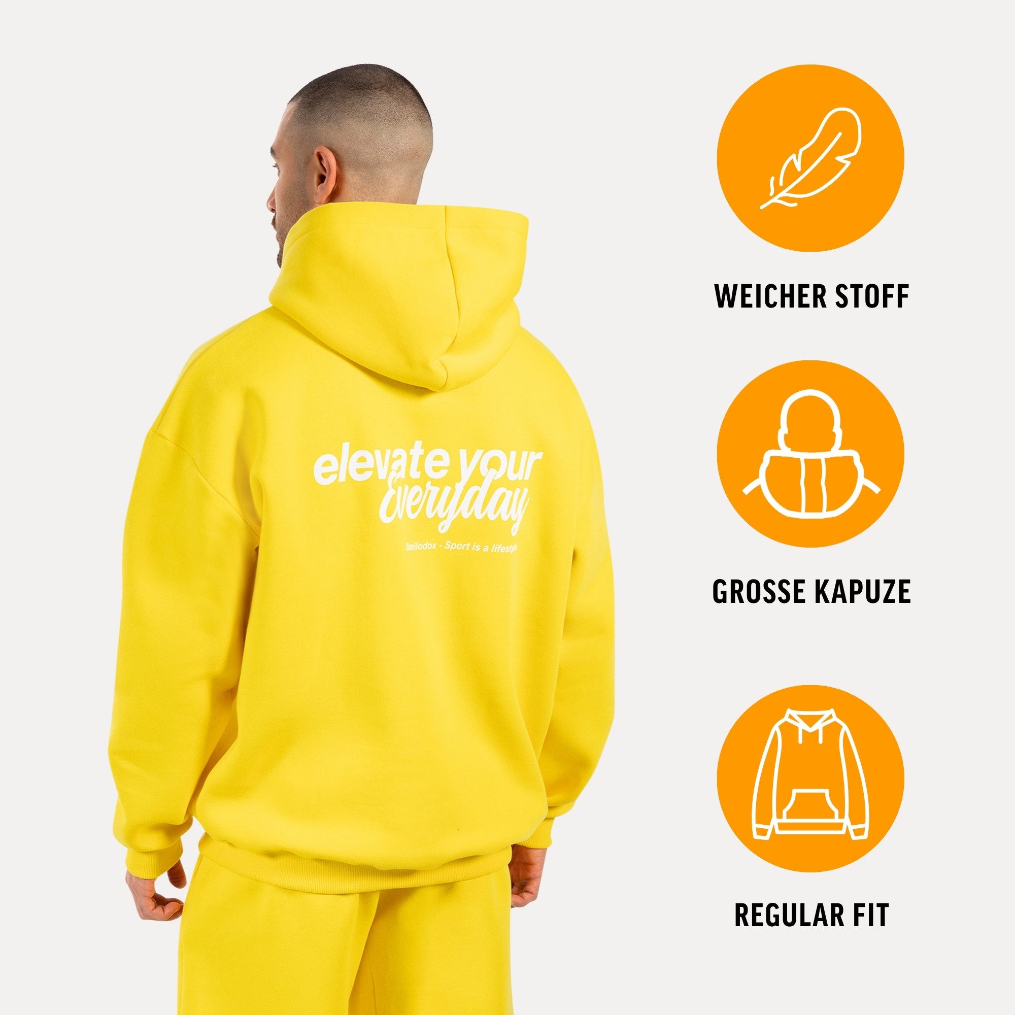 Smilodox Hoodie Tamio, Regular Fit Kapuzenpullover mit Prints auf Brust & R günstig online kaufen