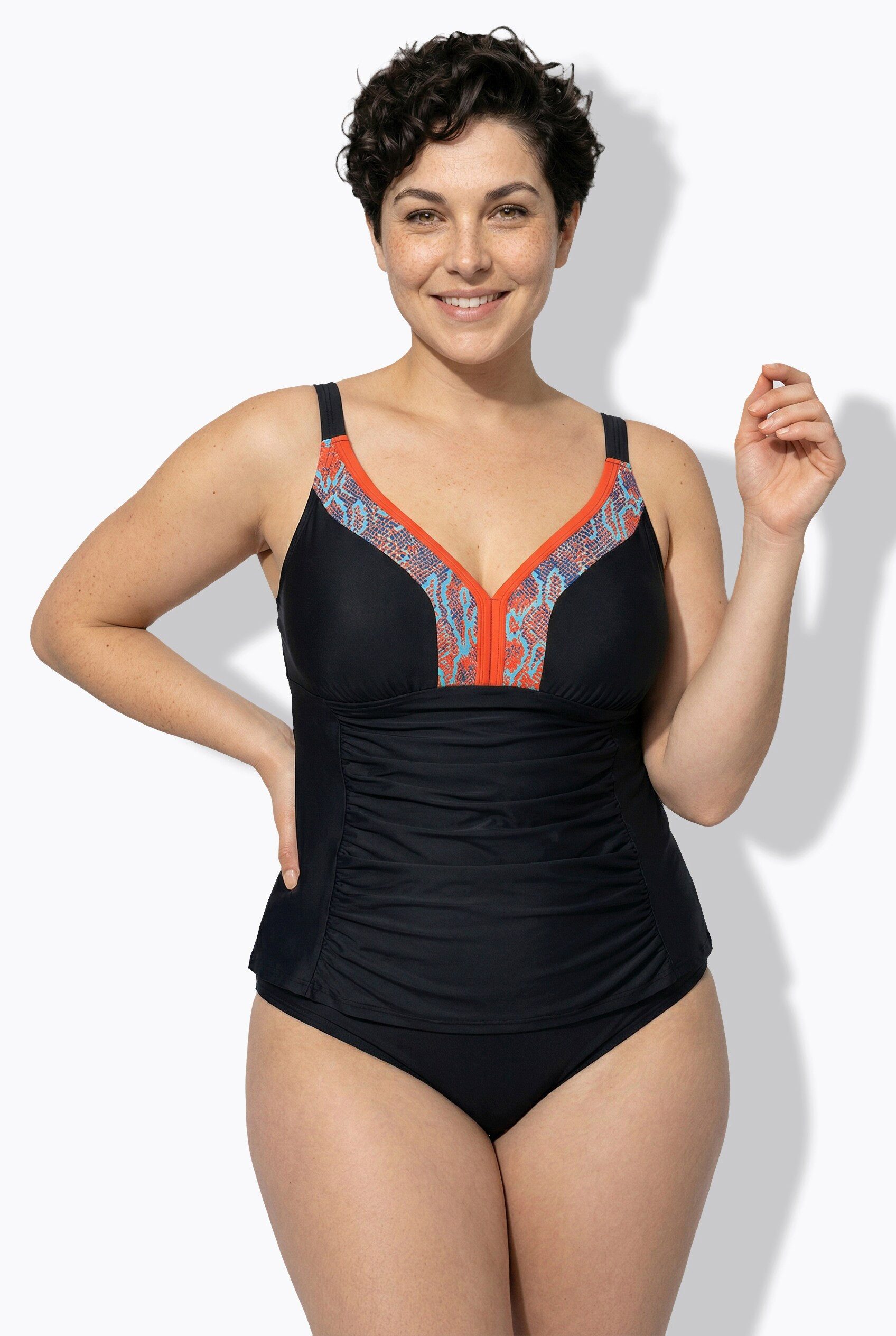 Ulla Popken Soft-BH Tankini Raffung Zierborte Softcups