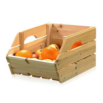 Melko Kartoffelkiste Holzkiste Obstkiste Kartoffelkiste mit Griffen aus Holz Apfelkisten Weinkisten Gemüsekiste Aufbewahrung Allzweckkiste Box (Stück), Fichtenholz