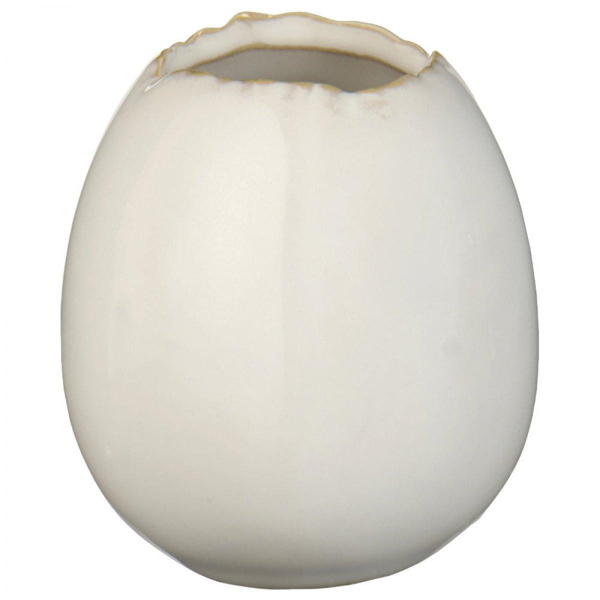 Ib Laursen Dekovase Ib Laursen Vase Eiförmig Cremeweiß (5,9x6,5cm)