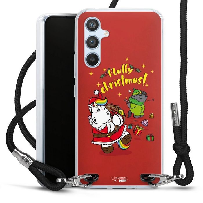 DeinDesign Handyhülle Pummeleinhorn Fluffy Christmas Red Samsung Galaxy A54 5G Handykette Hülle mit Band Case zum Umhängen