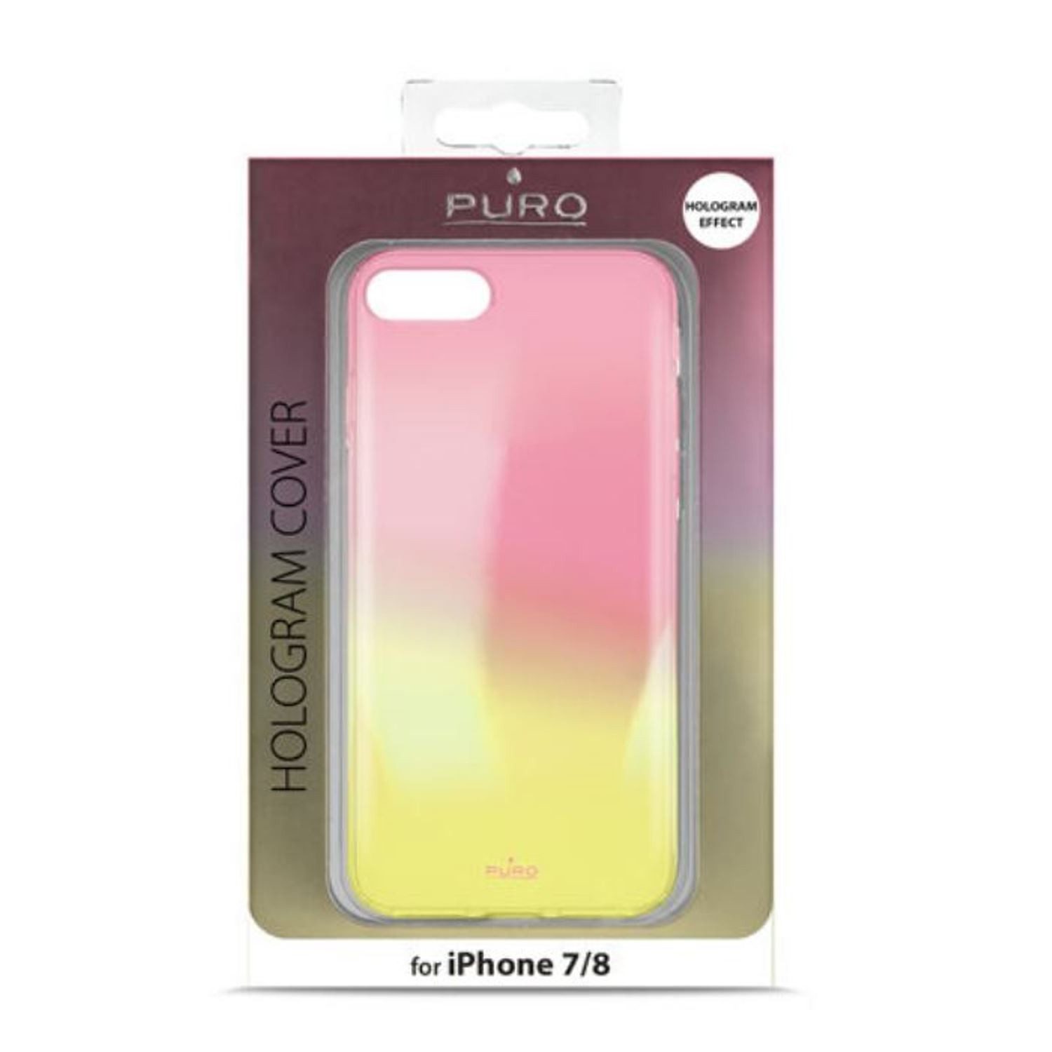 Puro Handyhülle Hologram Cover Case Schutz-Hülle Farb-Verlauf, für iPhone 7/8/SE 2020, Anti-Kratz, Transparentes Polycarbonat