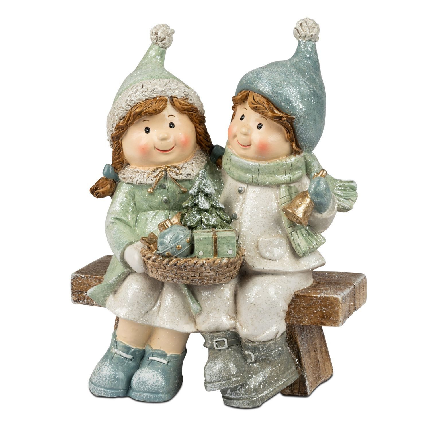 formano Weihnachtsfigur Winterzeit, Höhe: 22cm, Farbe: Mehrfarbig, Motiv: Kinderpaar