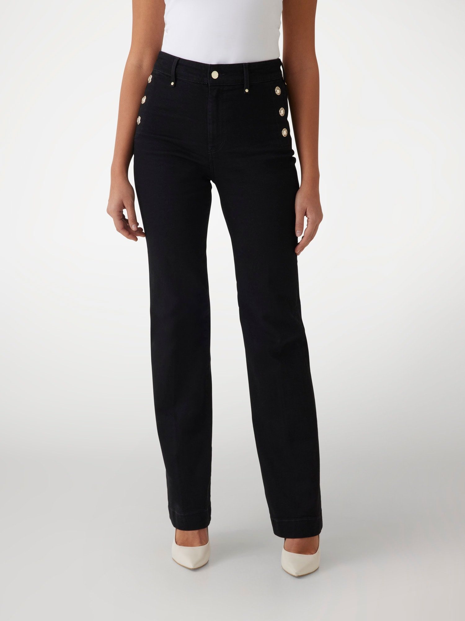 Guess High-waist-Jeans NEW FAYE PANT Stretch-Denim mit Knopfleiste