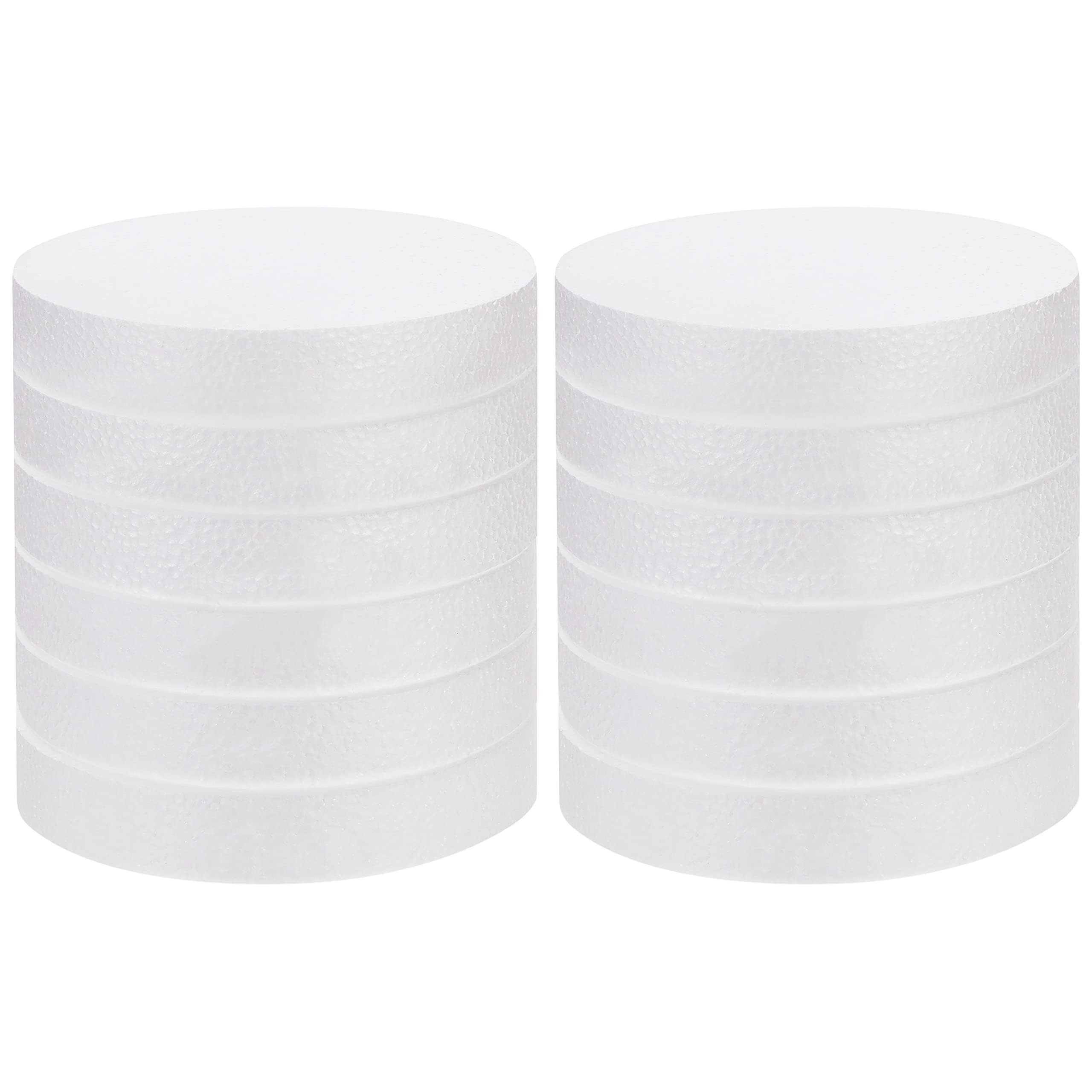 Streudeko 12er Pack Bastelplatten aus Styrol, 15cm Durchmesser, 2,5cm Breite