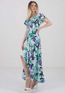 YC Fashion & Style Sommerkleid Purple Petal Maxikleid– Für stilvolle Anlässe Alloverdruck, Boho, Hinten länger