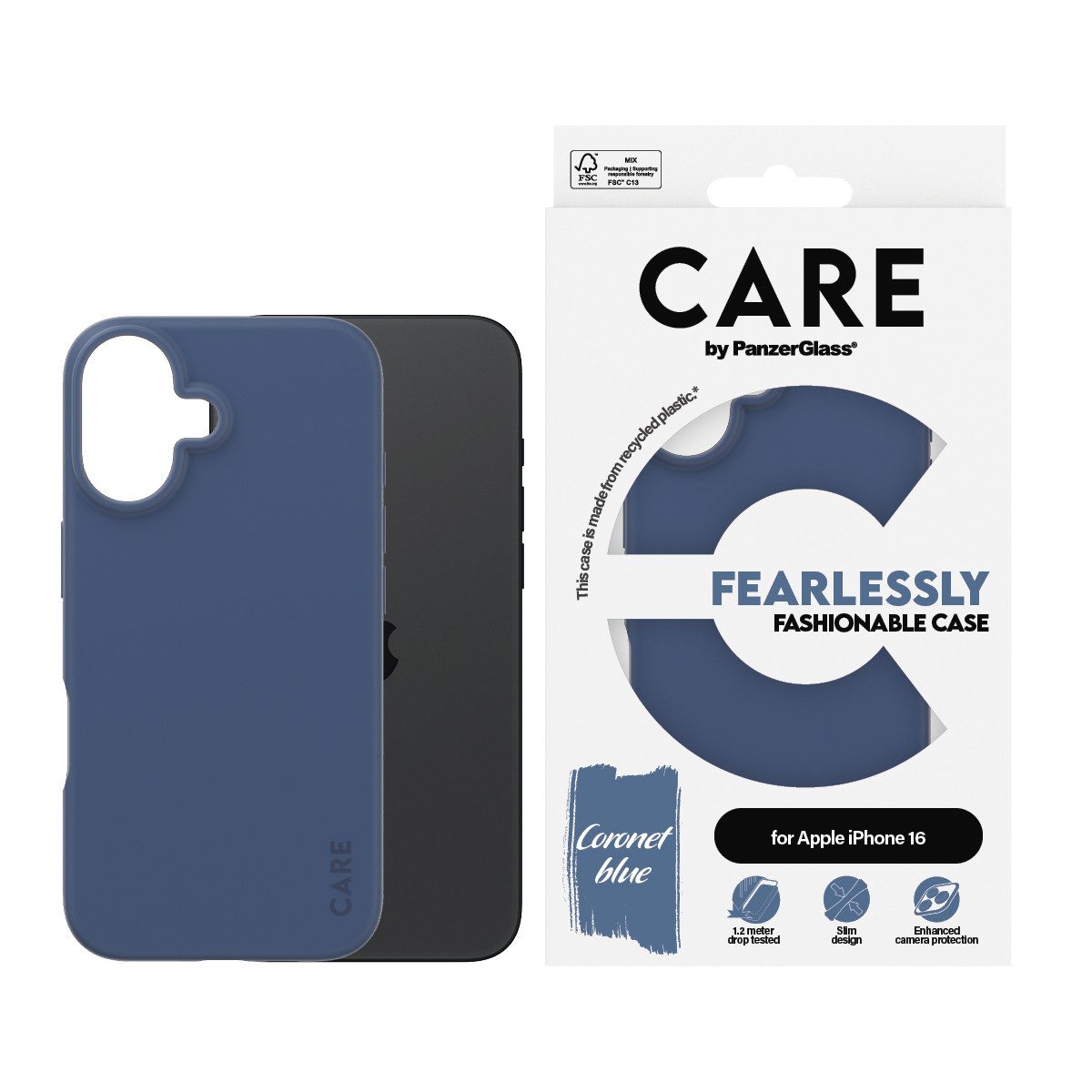 CARE by PanzerGlass Handyhülle Fearlessly Fashionable Case für Apple iPhone 16, Backcover, Schutzhülle, Handyschutzhülle, Case, Schutzcase, stoßfest