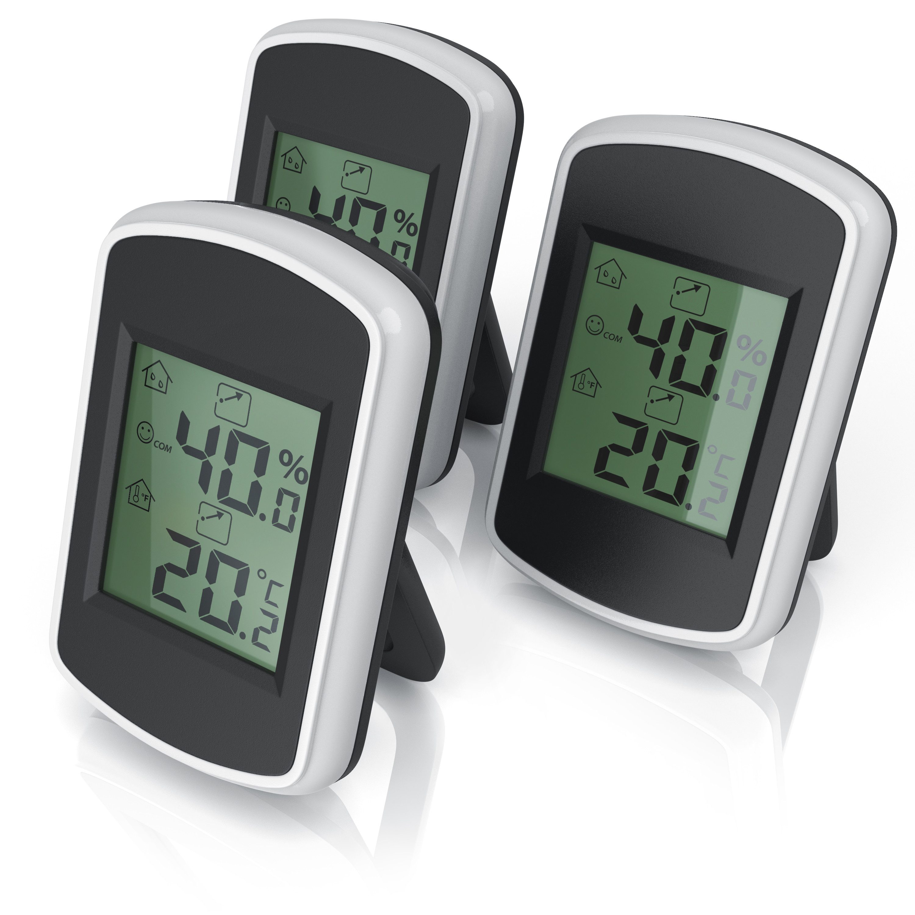 Raumthermometer 3x Digitales Thermo-Hygrometer, Indikator für Gewächshaus, Wohnzimmer