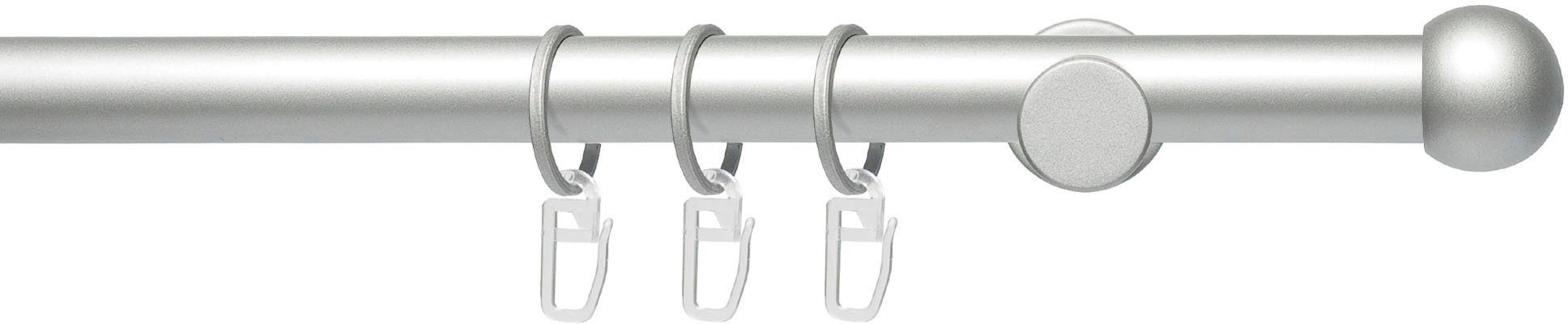 Liedeco Gardinenstange Fertigstilgarnitur 20 mm Power Kugel, Ø 2 mm, 1-läufig, Fixmaß, verschraubt, Eisen, Gardinenstange Komplett