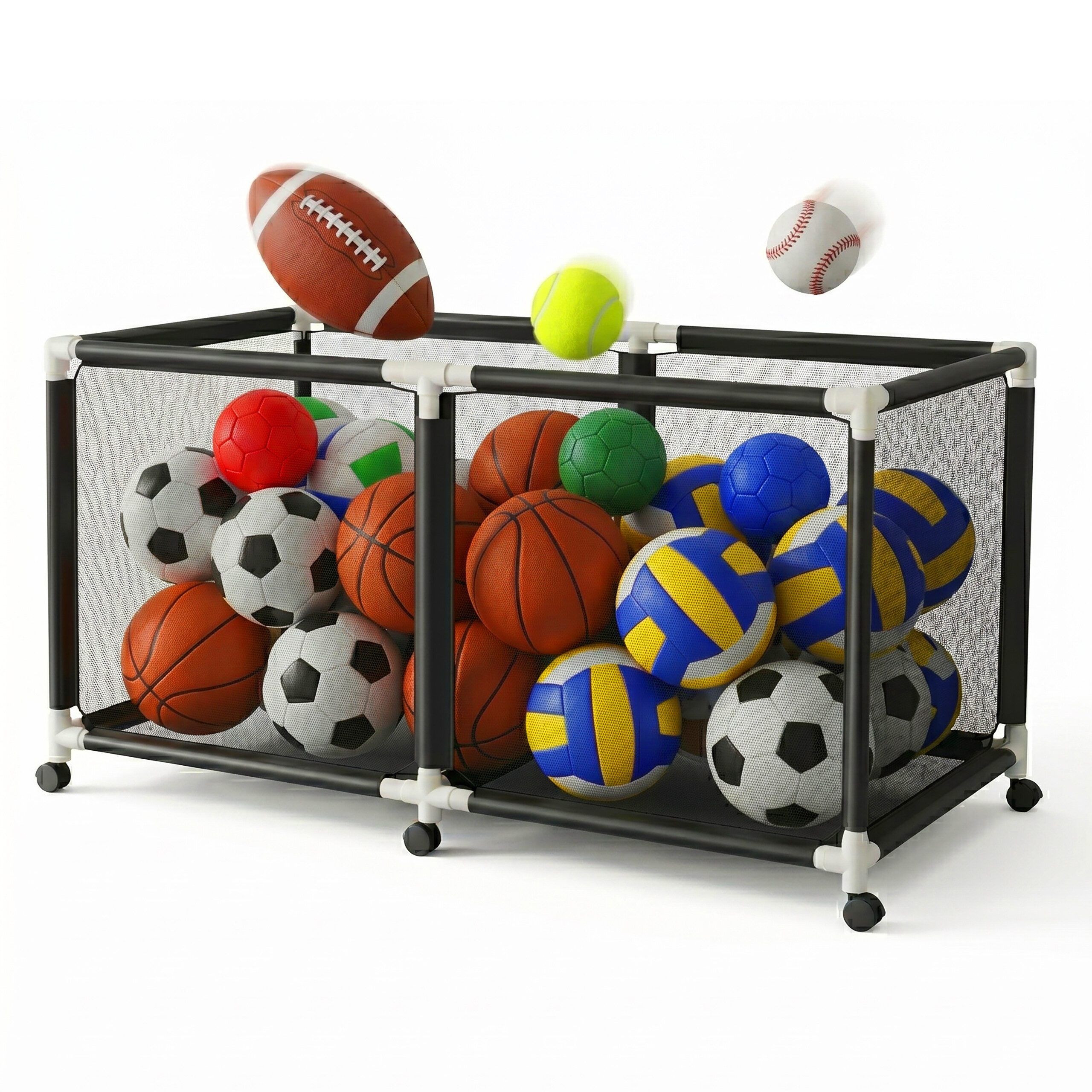 relaxdays Ballwagen mit Rollen, (1-St), L