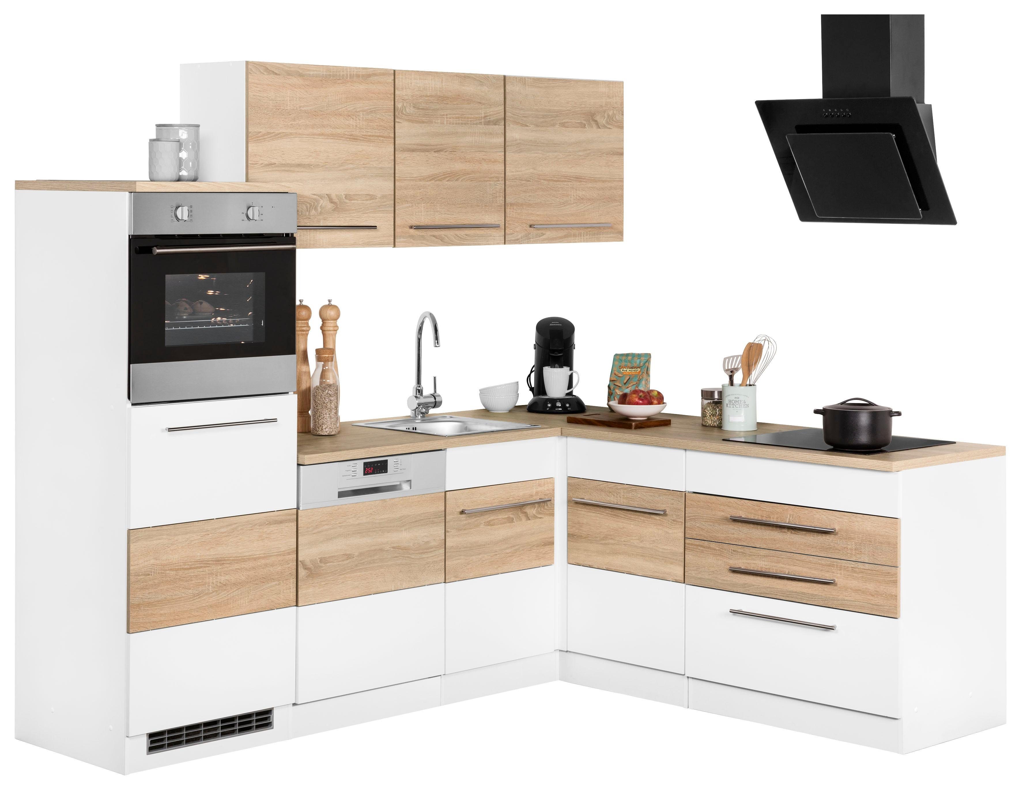 KOCHSTATION Winkelküche KS-Trient, Stellbreite 230x190 cm, wahlweise mit E-Geräten, mit Arbeitsplatte