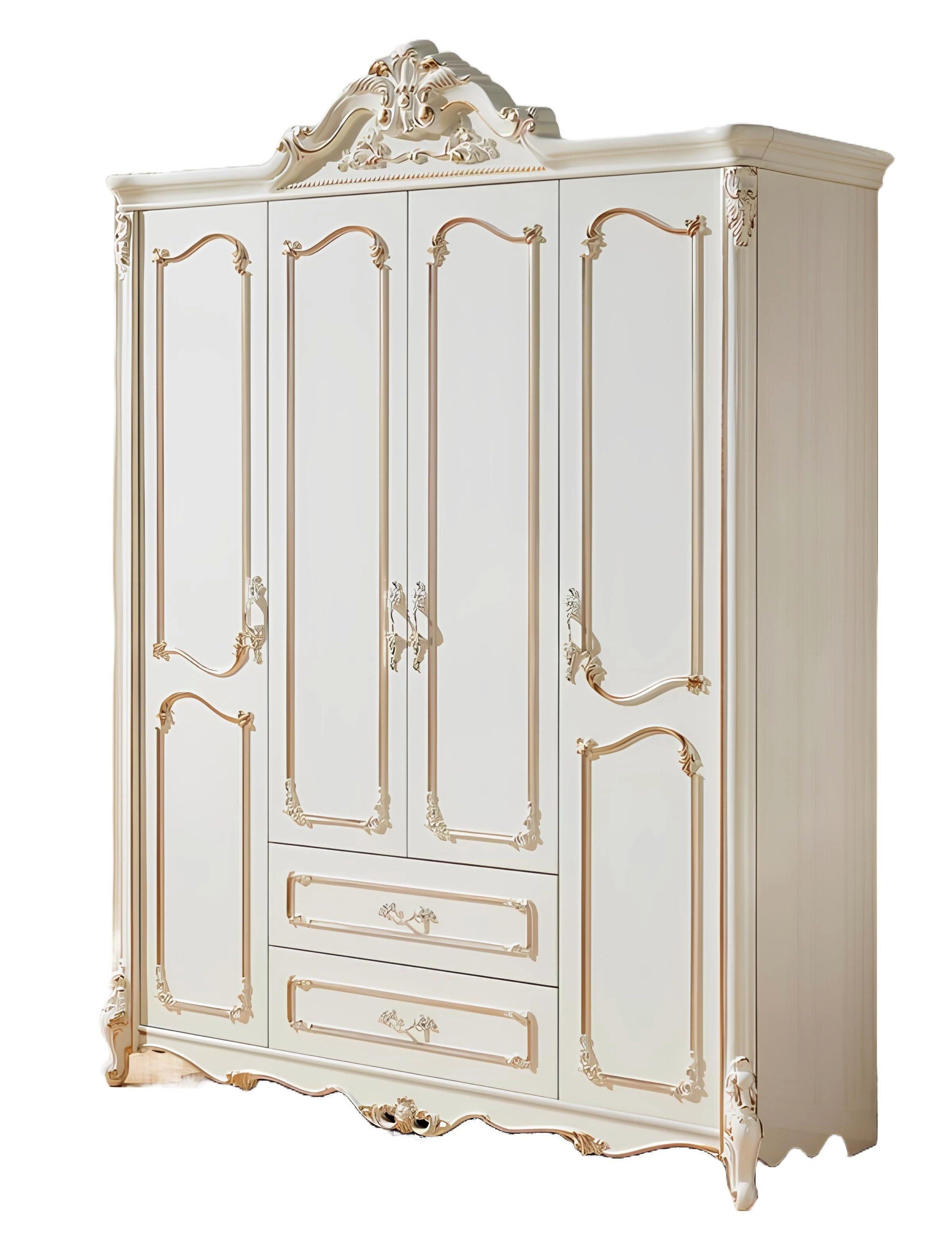 Kleiderschrank Weißer Kleiderschrank für elegantes Schlafzimmer in klassischem